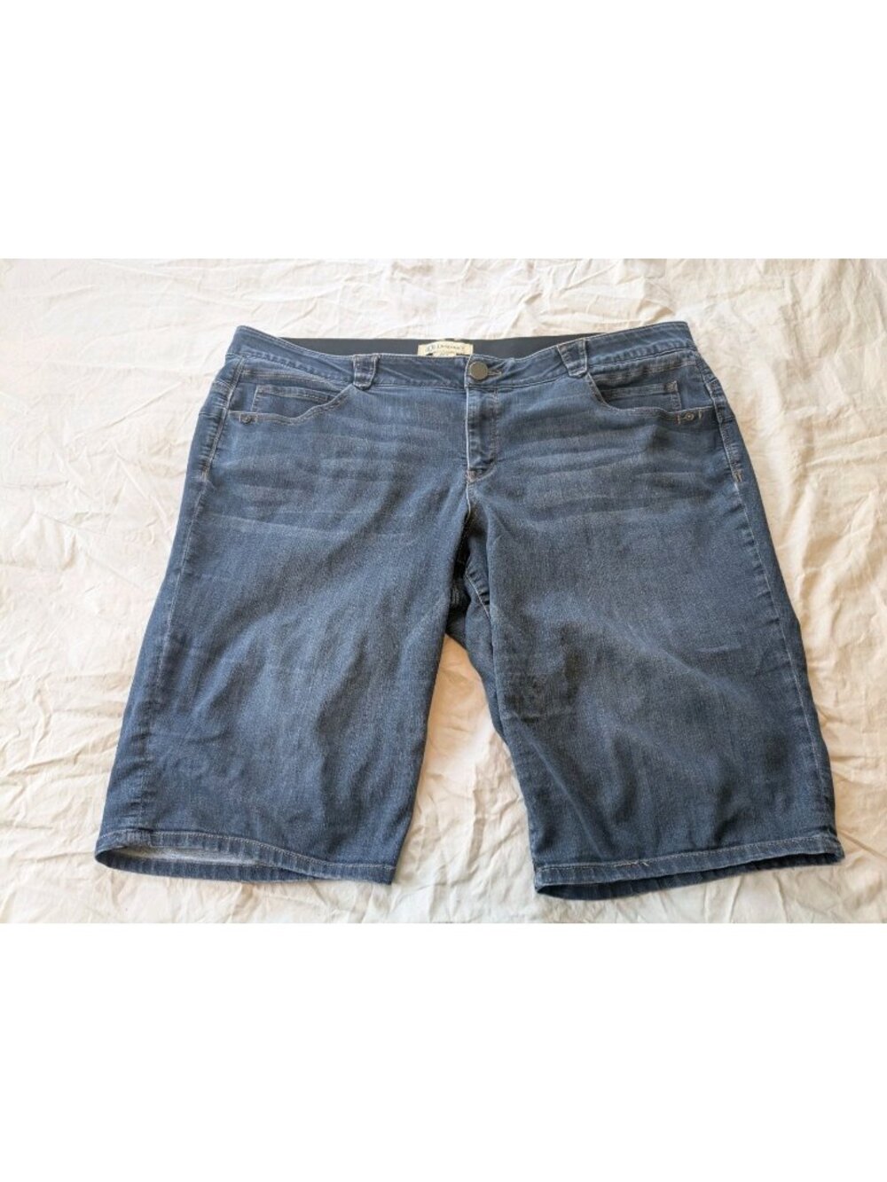 Democracy Absolution Blue Denim Shorts Women's Sz 22W Stretch Waist Comfort "Ab"